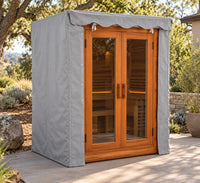 Custom Sauna Cover shown in a sauna setting