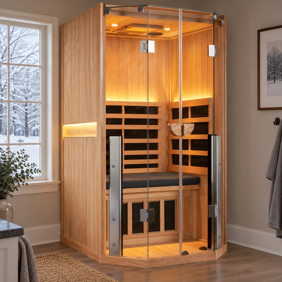 Sauna Cushion - Clearlight Saunas shown on sauna seating