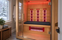 Sauna Cushion - Sunlighten shown in a sauna setting