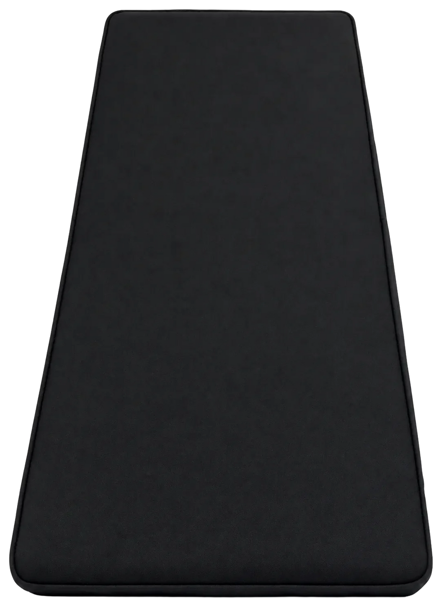 Black sauna cushion viewed from above, isolated