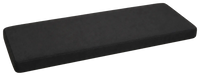Black rectangular sauna cushion in an angled product view, isolated