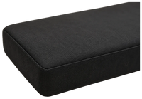 Black cushion fabric, piping and corner seam detail, isolated