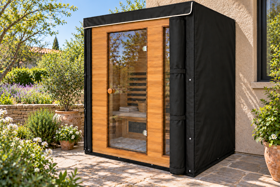 PREMIUM Cover - All in One (Sauna Cover with Insulated Thermal Cover) — Black Negro matte black