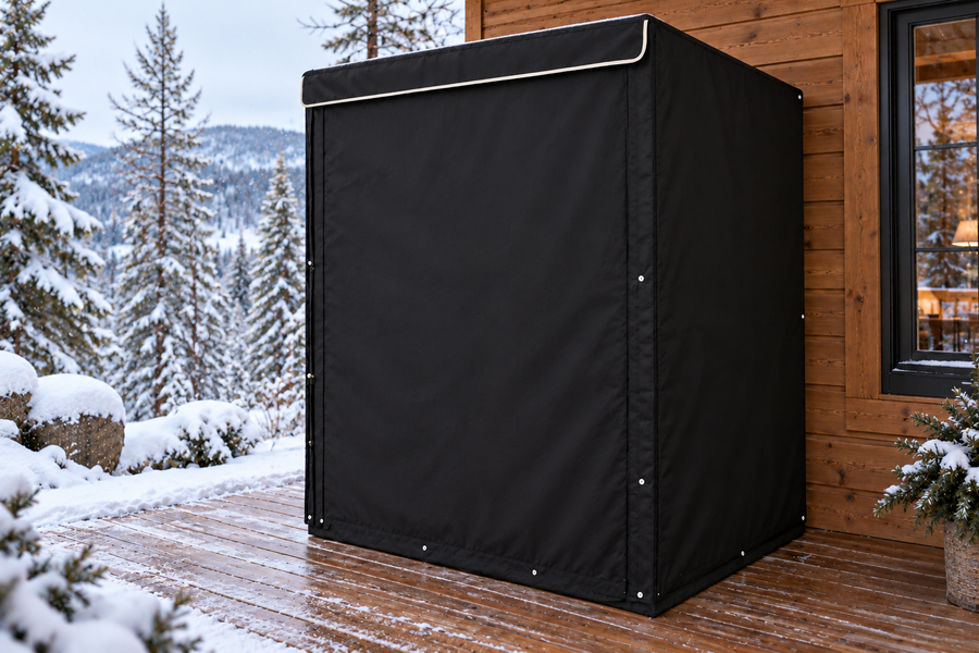 PREMIUM Cover - All in One (Sauna Cover with Insulated Thermal Cover) — Black Negro matte black