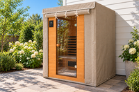 PREMIUM Cover - All in One (Sauna Cover with Insulated Thermal Cover) — Linen Avena warm beige