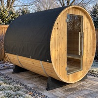 Custom Barrel Sauna Cover — Black