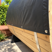 Custom Barrel Sauna Cover — Black
