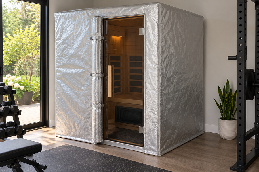 Insulated Thermal Sauna Cover (Extreme - Cold Climates) — Silver thermal material