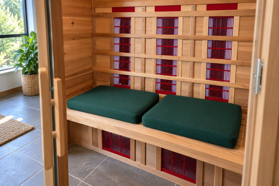 One Person Sauna Cushion  (2 Cushions) — Forest Green