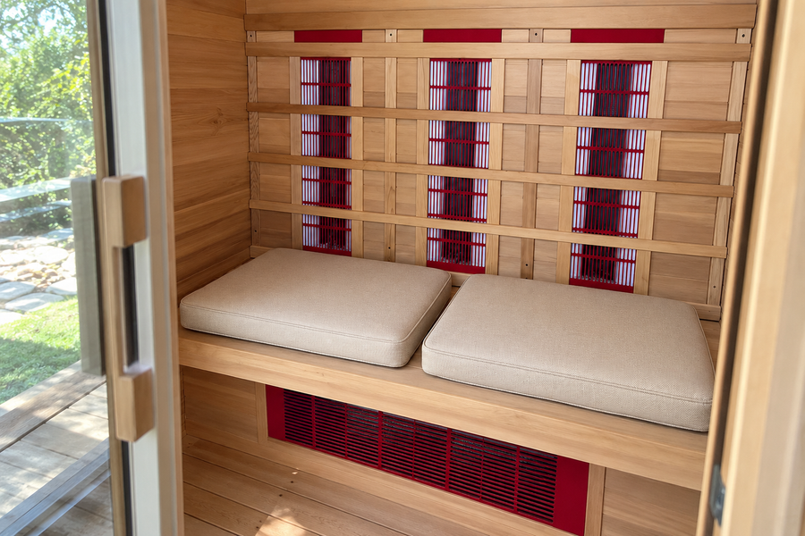 One Person Sauna Cushion  (2 Cushions) — Linen beige