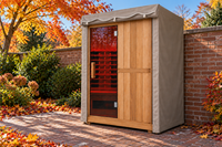 Sauna Cover - Finnmark Designs — Avena Linen natural warm beige/taupe matching the reference, NEVER white