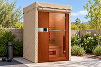 Sauna Cover - Health Mate Saunas — Avena Linen natural warm beige/taupe matching reference, NEVER white