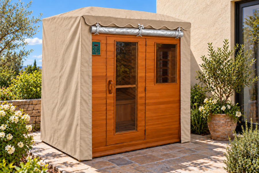 Sauna Cover & Thermal Cover — Linen Avena warm beige