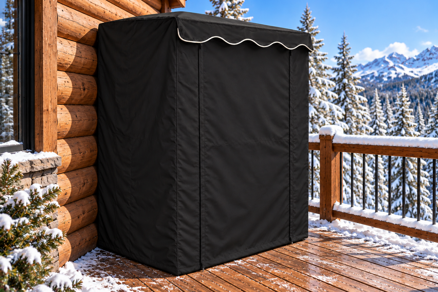 Custom Sauna Cover — Black Negro matte black