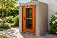 Custom Sauna Cover — Linen Avena warm beige