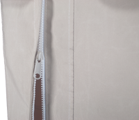 Outdoor Sauna Cover with close up of zipper for door flap