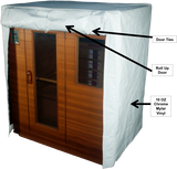 Outdoor l Indoor l Thermal Sauna Cover door flap open with descriptions