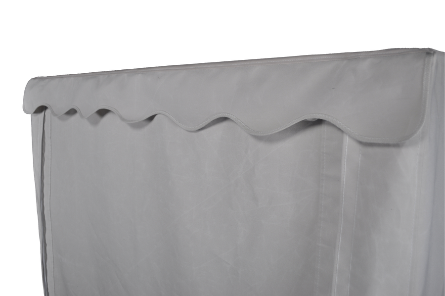 Outdoor Sauna Cover with close up of full valance