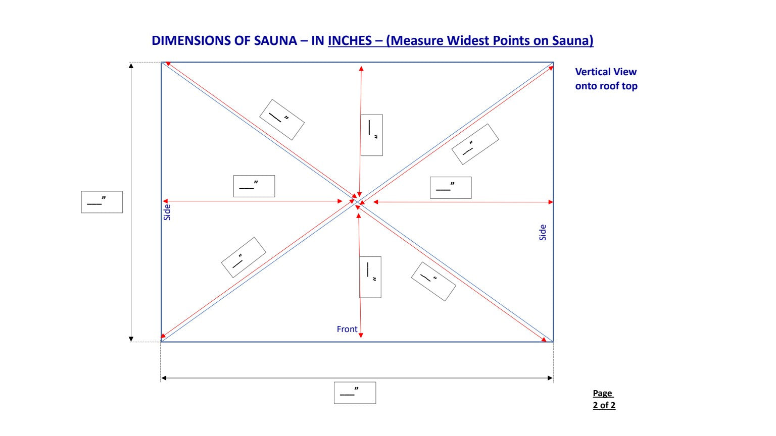 Hip / pyramid roof — Measurement diagram